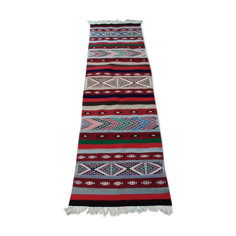 Tapis kilim marocain de couloir berbère en laine fait à la main 70x200cm