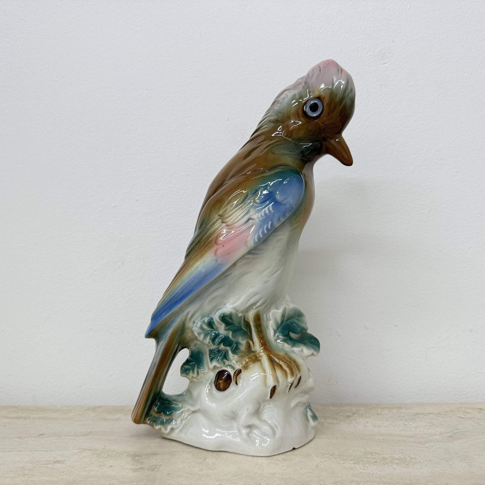 Lampe à parfum vintage en porcelaine oiseau, années 1950
