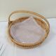 Round basket with loop wicker raffia 60s