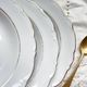 7 French Winterling BAVARIA white and gold porcelain soup plates