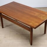 Scandinavian rectangular teak coffee table, 1960