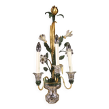 Italian crystal and metal wall lamp from the 70s