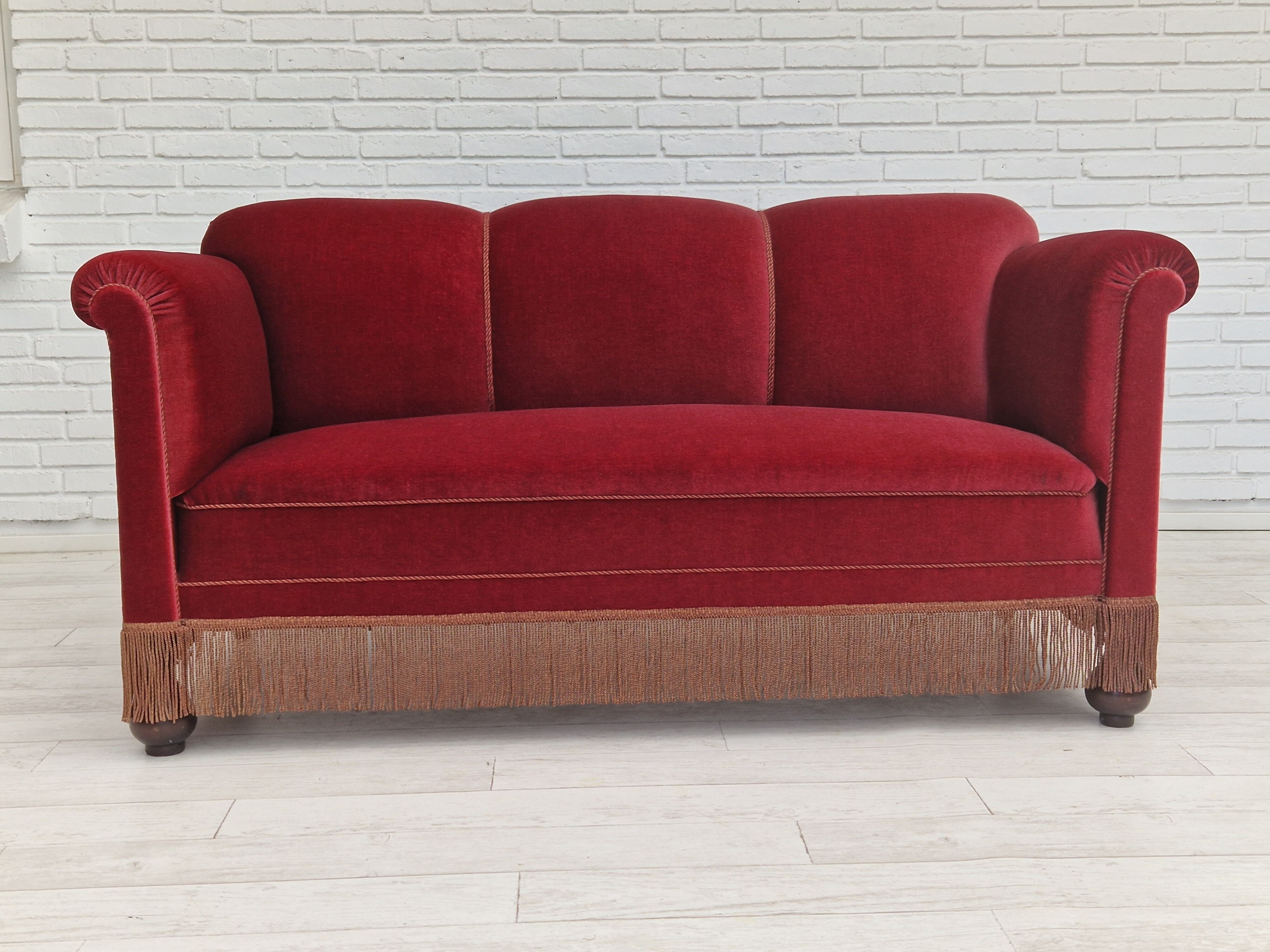 1960s, Danish vintage 2 seater sofa, velours