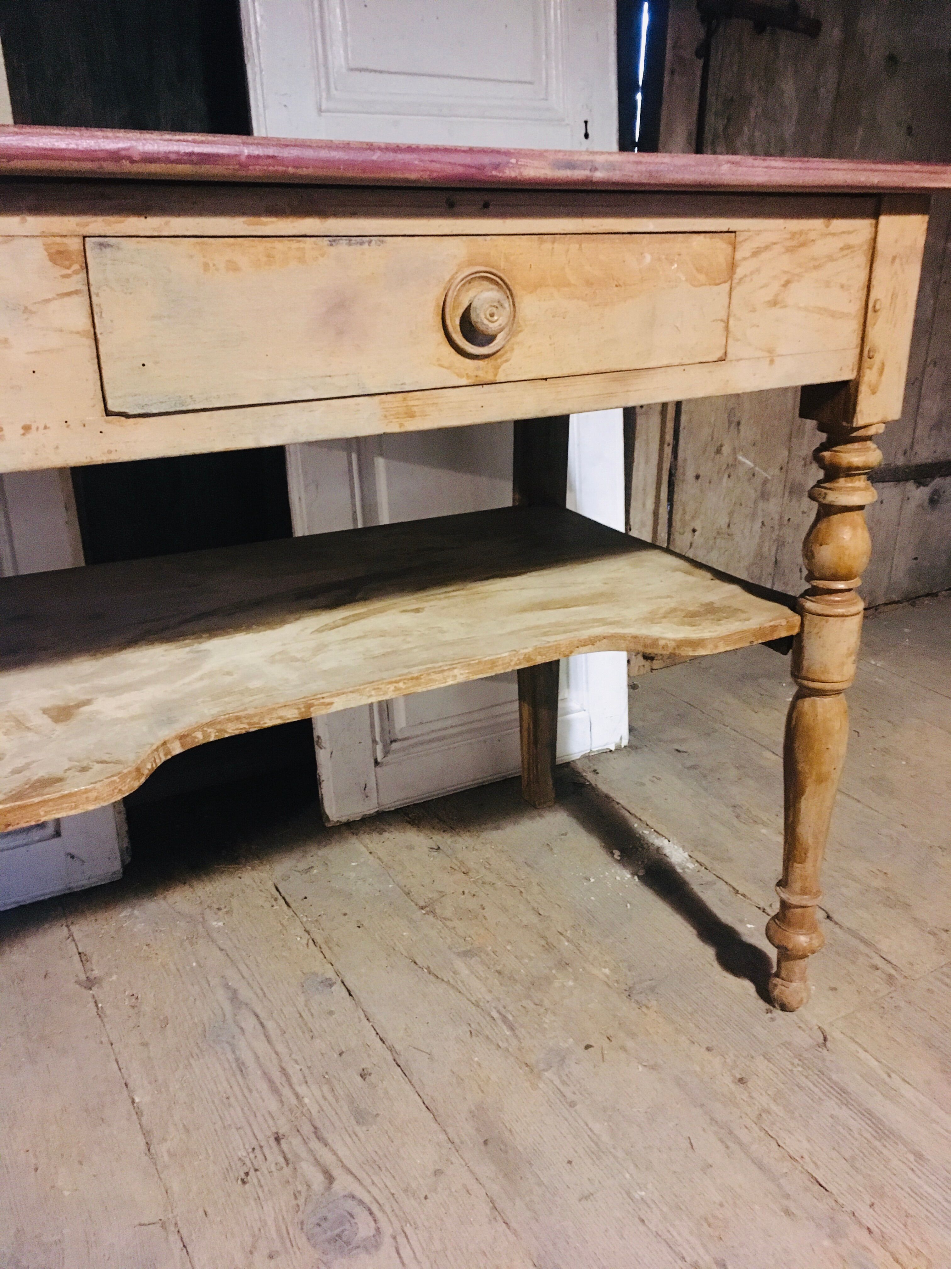 Red console table on top