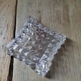Vide poche cendrier verre moulé forme carreau ancien vintage