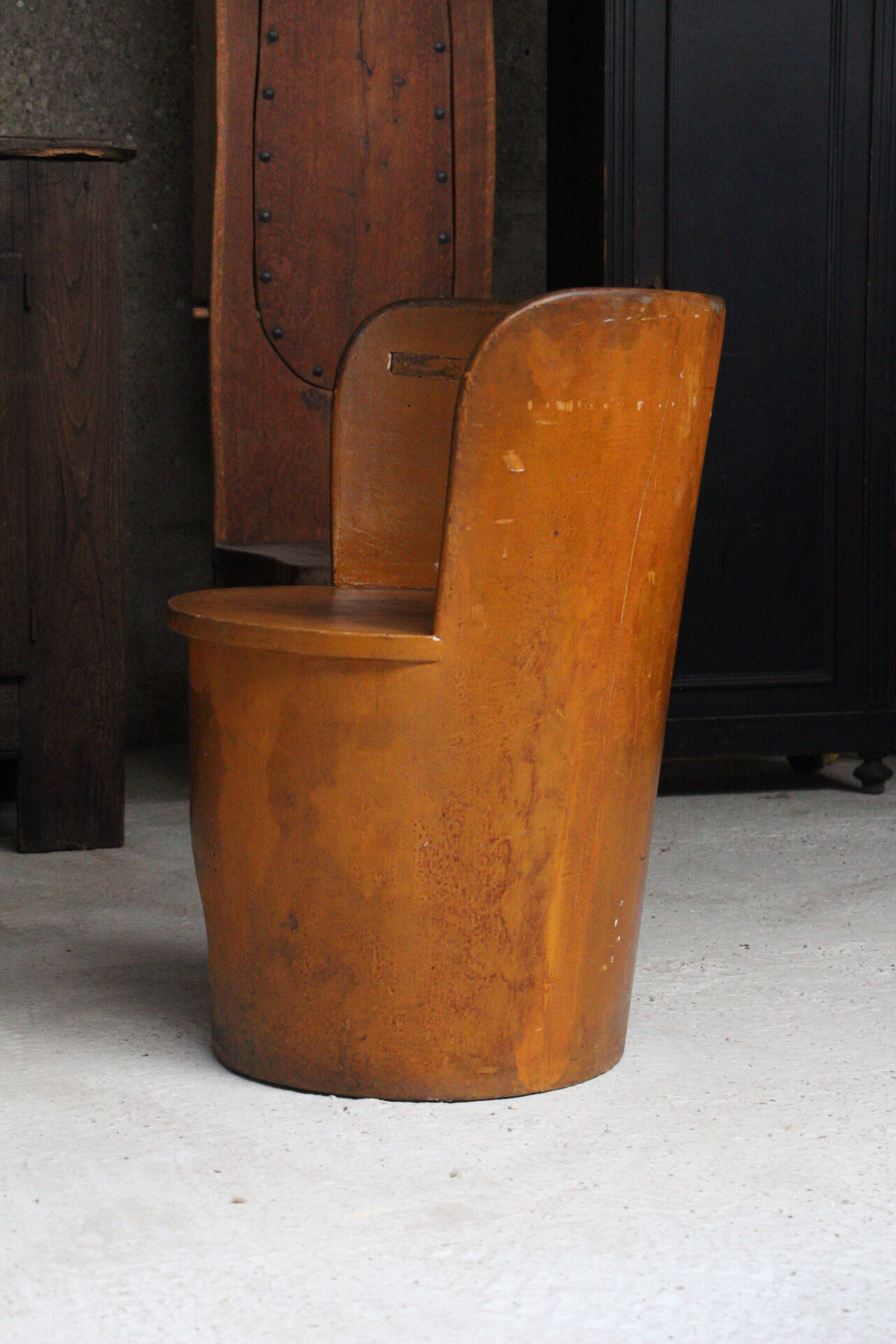 Trunk armchair Kubbstol Suede 1900
