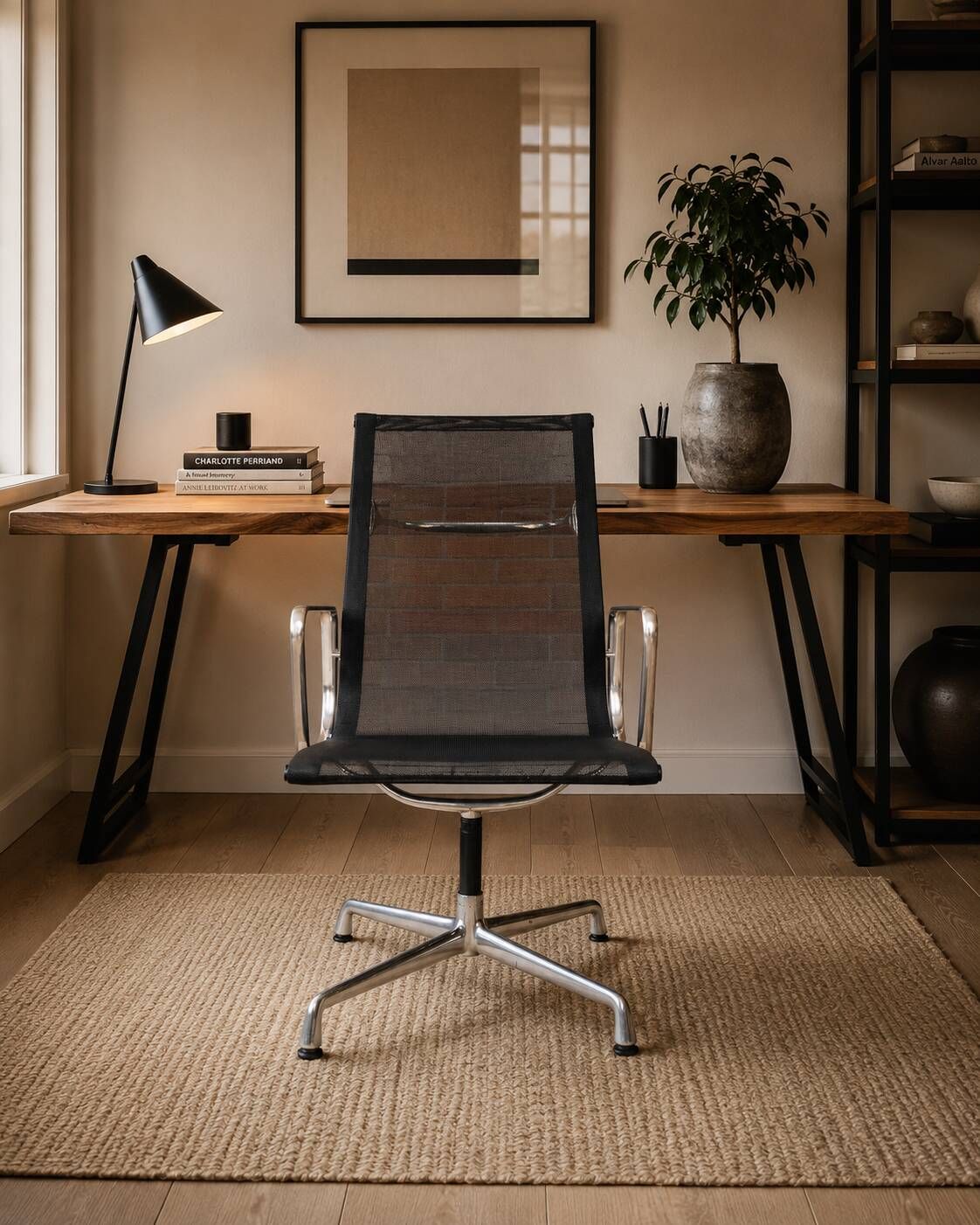 Charles Eames High-Back Aluminium Group Swivel Chair by ICF, Italy – Black