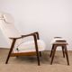 Large Scandinavian Teak Armchair with Ottomans by Folke Ohlsson for Westnofa 1960.