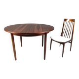 Table à manger extensible vintage en palissandre, années 1960