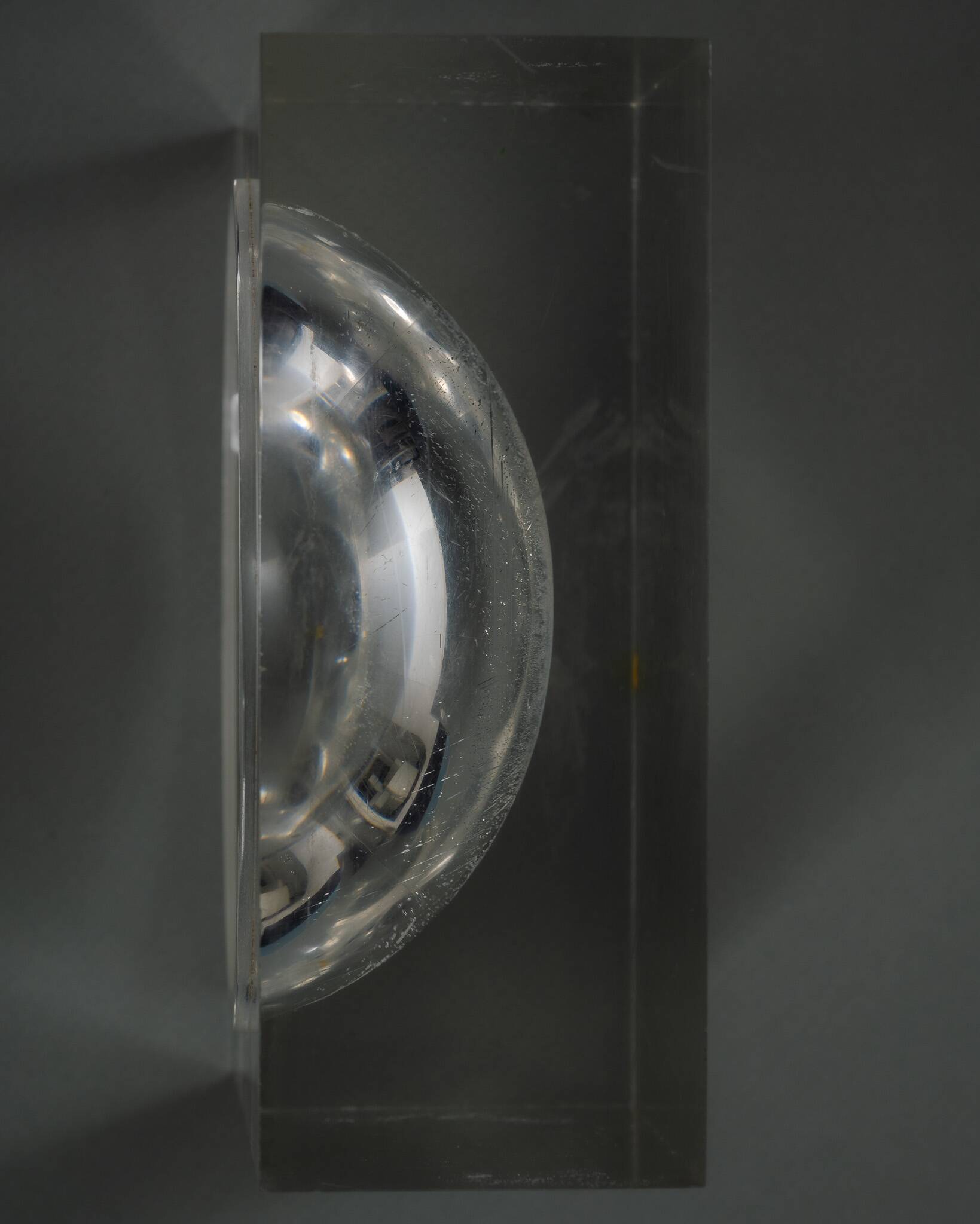 Large plexiglass ashtray or pocket emptier, 1970s
