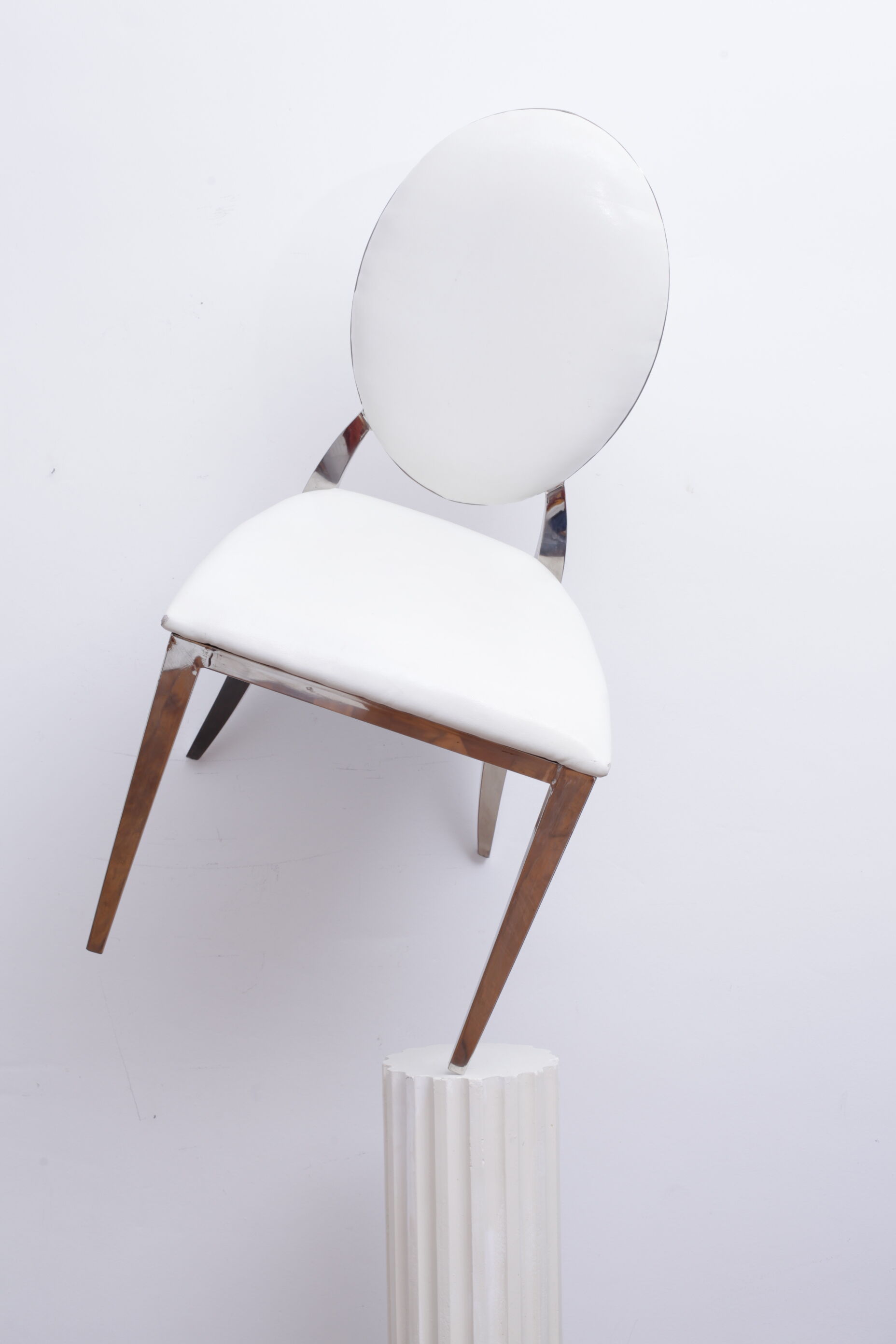 White skai chair and chrome legs