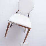 White skai chair and chrome legs