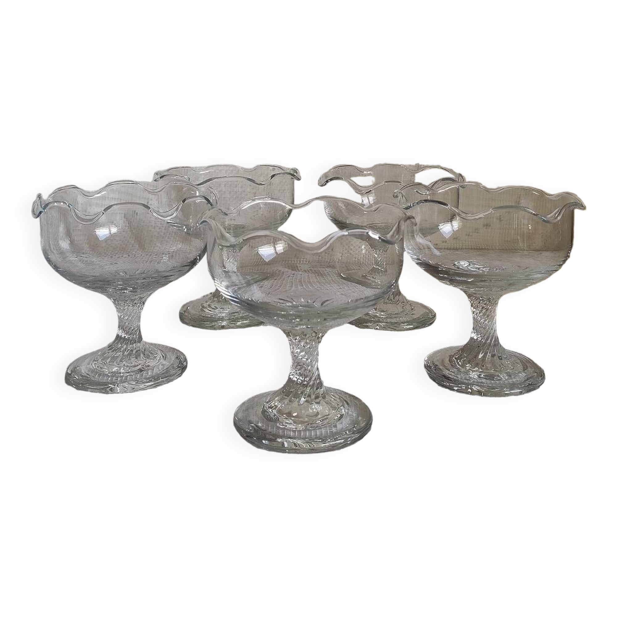Lot de 5 coupes à glaces en verre