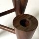 Scandinavian tripod candle holder in carved wood, design from around 1970.