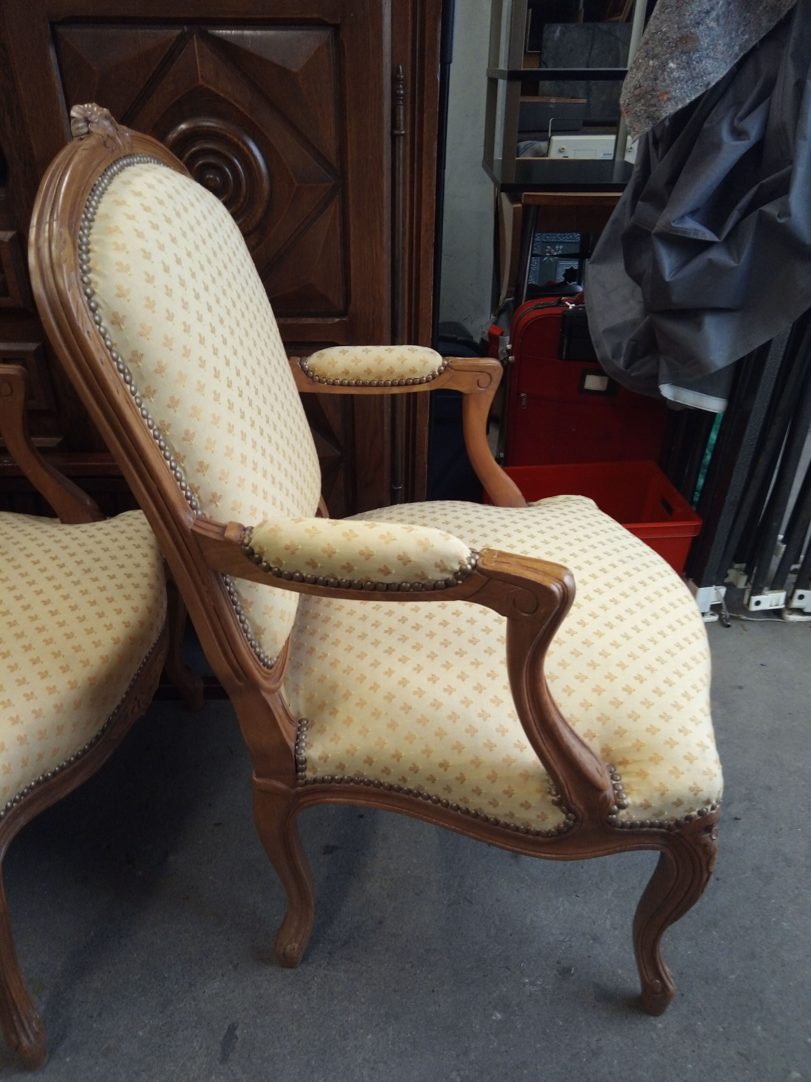 Pair of Louis XVI style armchairs