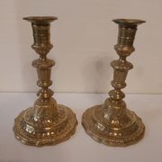 Paire de bougeoirs Restauration en bronze doré