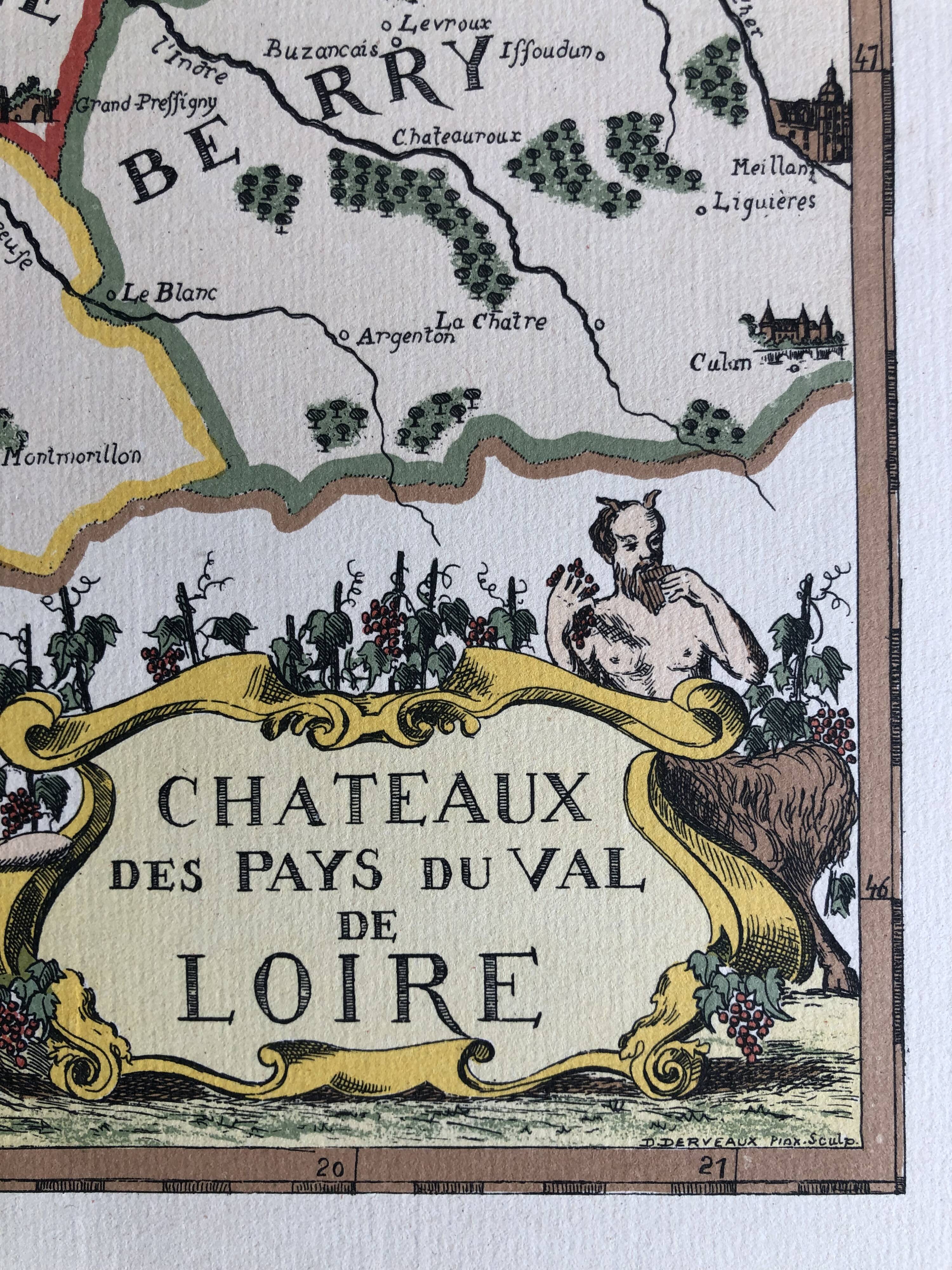 Ancient geographical map Pays du val de Loire