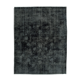 Handwoven Oriental Overdyed 302 cm x 383 cm Black Wool Carpet