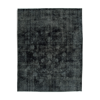 Handwoven Oriental Overdyed 302 cm x 383 cm Black Wool Carpet