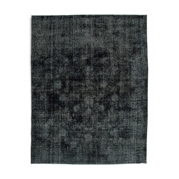 Handwoven Oriental Overdyed 302 cm x 383 cm Black Wool Carpet
