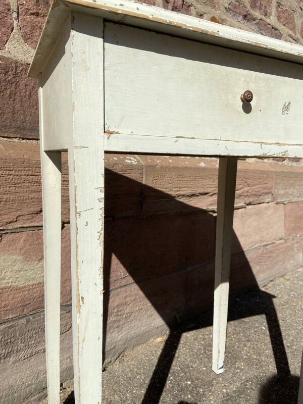 Table d'appoint en sapin vintage shabby chic