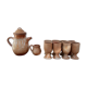 Vintage stoneware 8 mazagrans teapot and milk jug set
