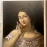 Tableau portait femme XIX eme