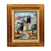 Oil on canvas signed Robert Mogisse XXth landscape provence golden frame