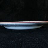 Plate in faience de l'est pink red 19th Luneville islettes st clement nº3