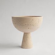 XL travertine pedestal bowl