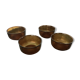 4 Vintage Lever Textured Amber Glass Bowls