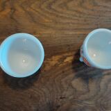 Pair of egg cups Arcopal orange flowers