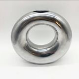 XXL “Donut” Vase / Polished Cast Aluminum – 1980s