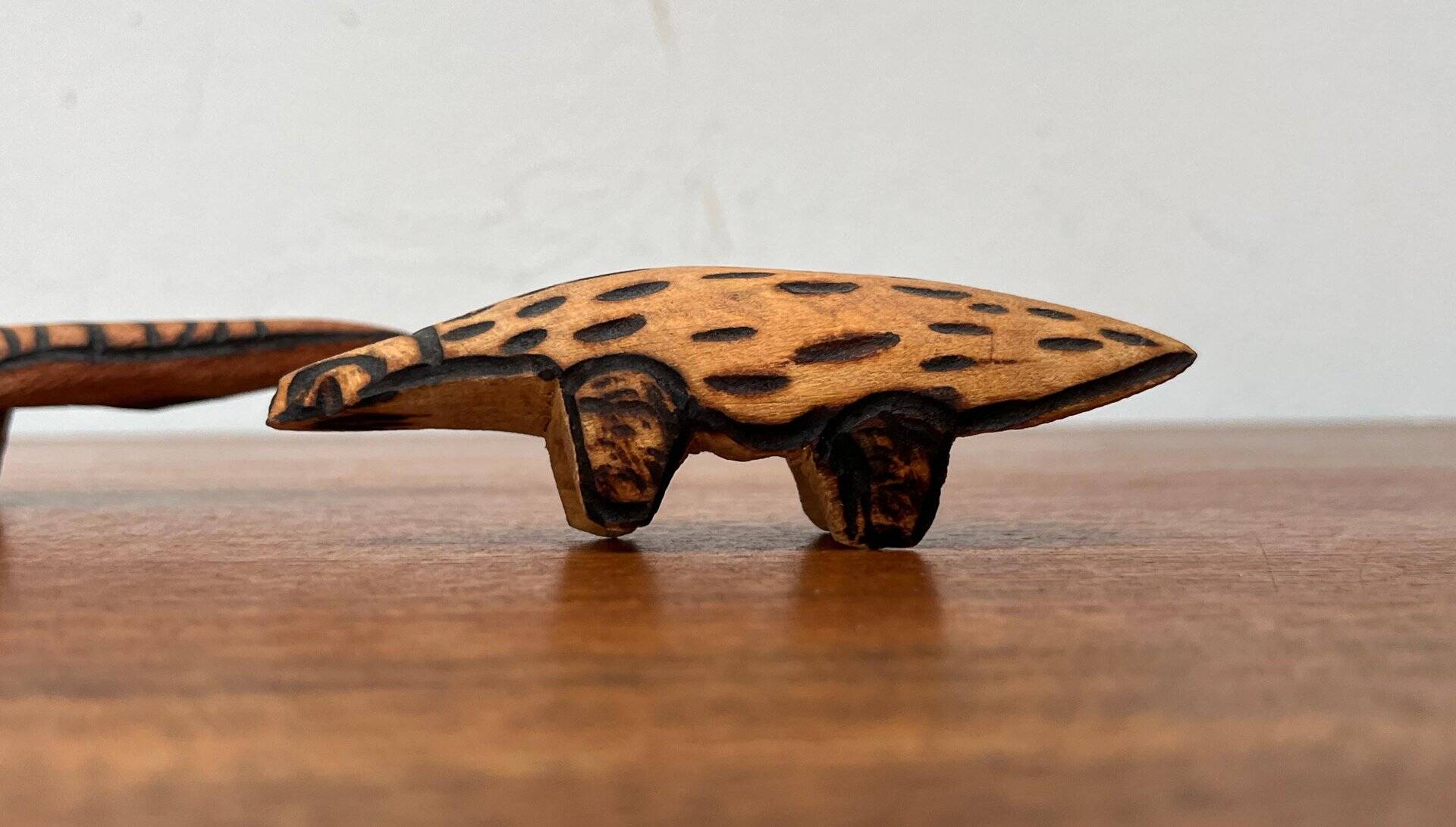 Vintage Australian Aboriginal Art Carved Wooden Animal Figurines, Set of 2