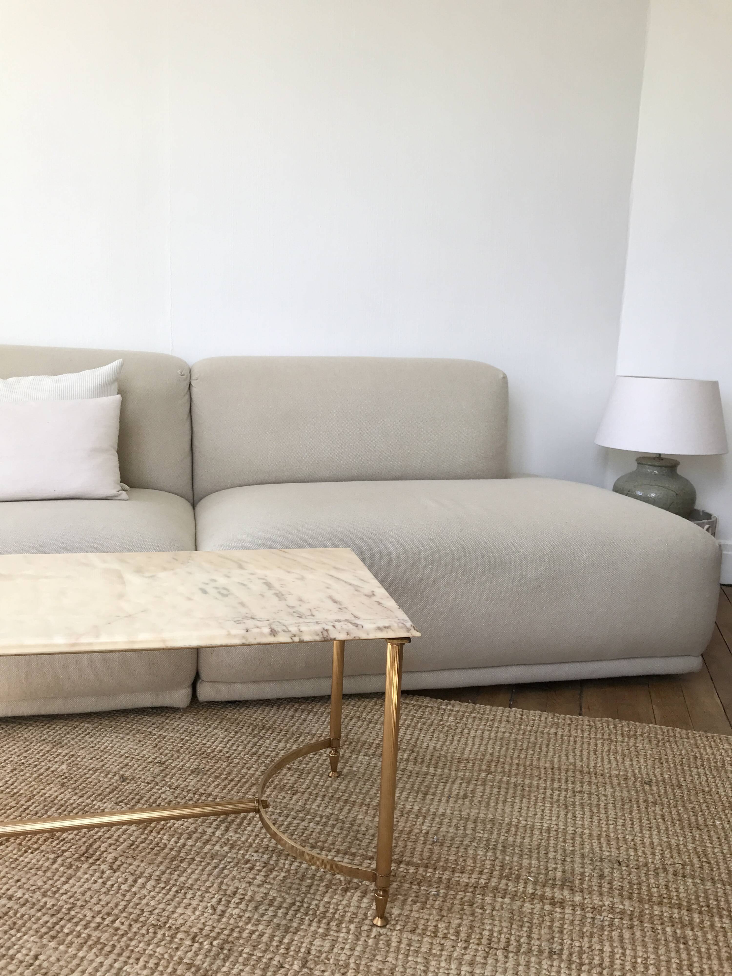 Brass and marble coffee table