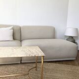 Table basse en laiton et marbre