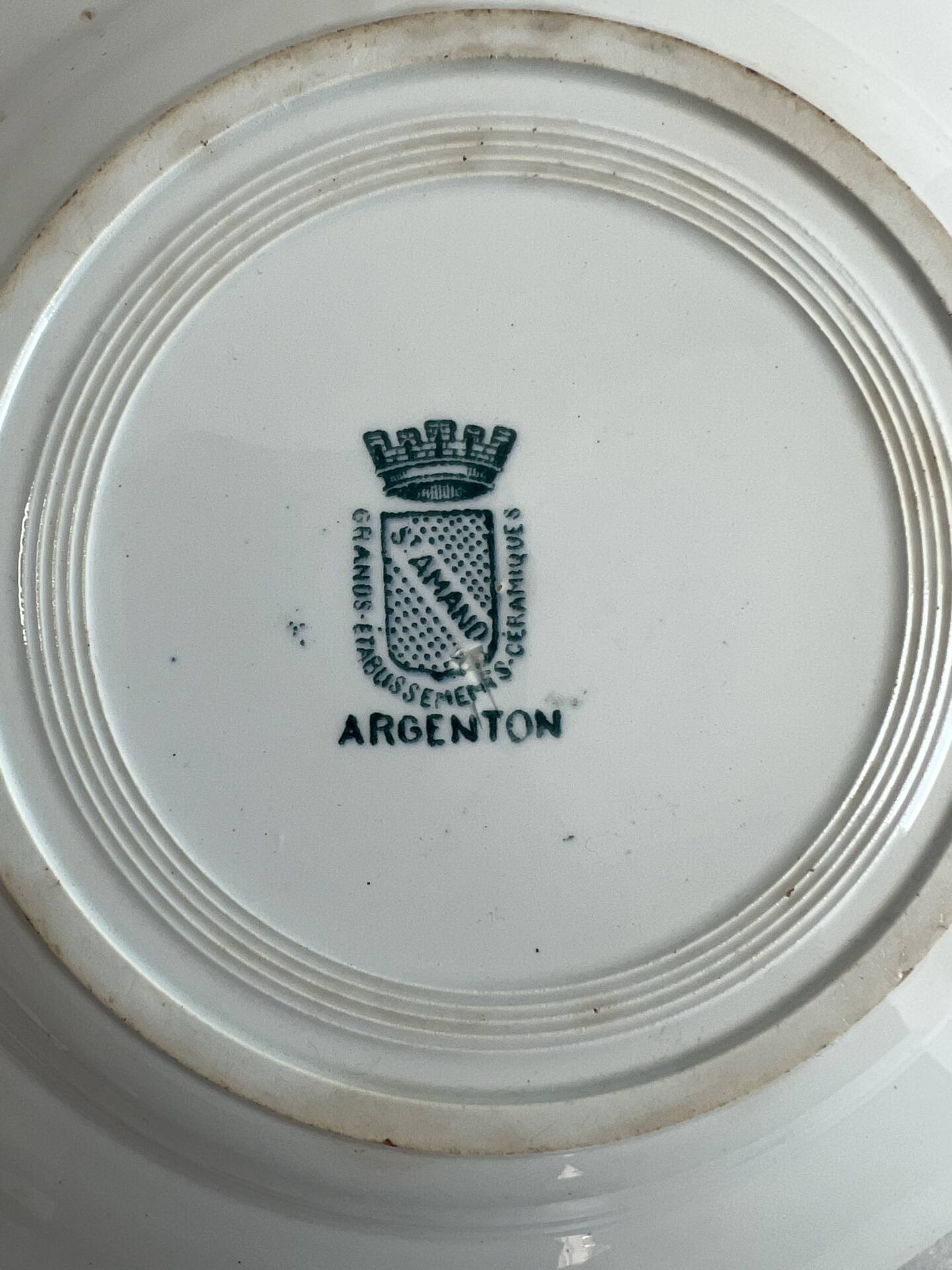 Deep plate Saint Amand collection Argenton 22.4cm