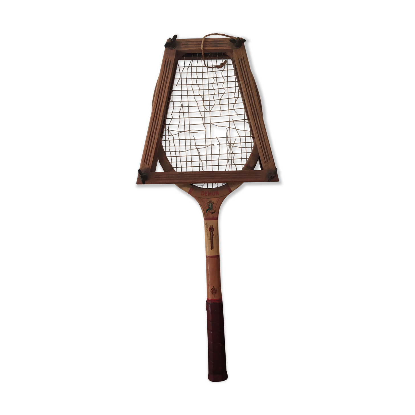 Raquette de tennis vintage avec cadre de maintien
