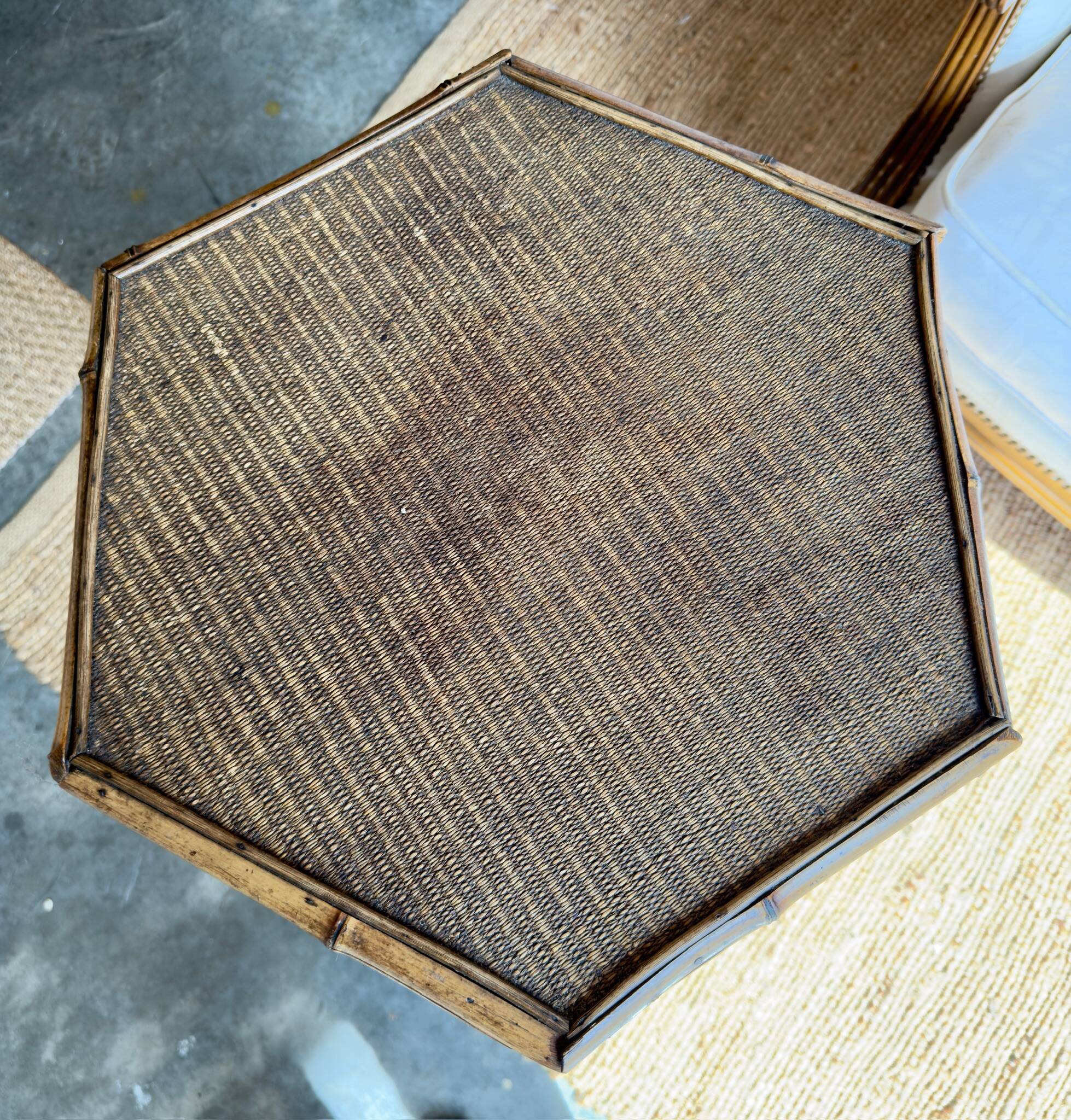 Vintage bamboo side table – Riviera spirit