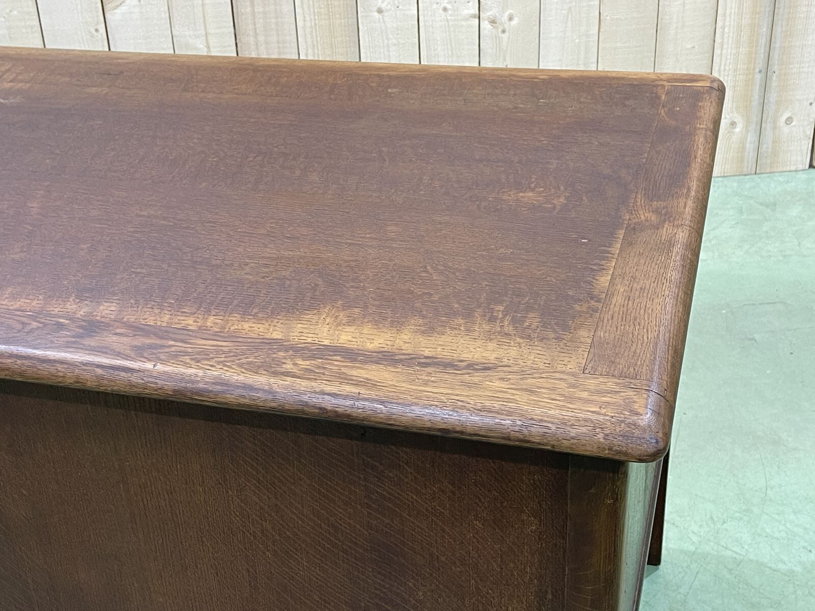 60s English flat desk in oak