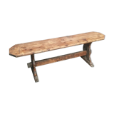 Long wooden farm bench 144cm
