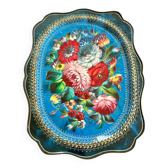 Hand-painted Russian metal tray