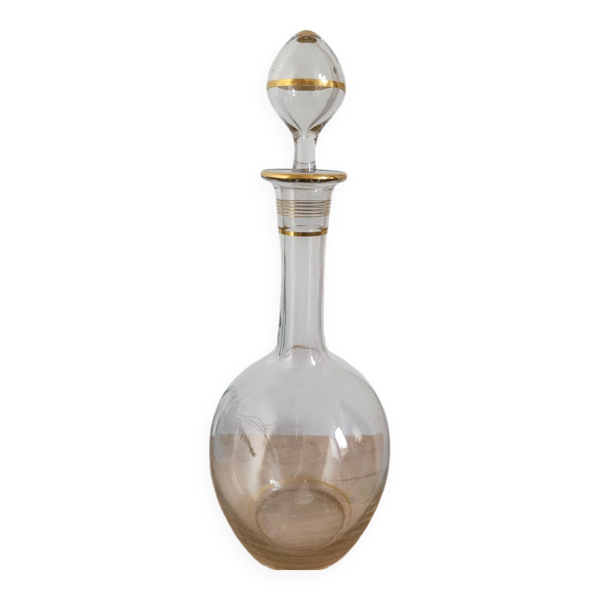 Carafe en verre liserés dorés