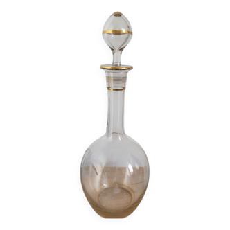 Carafe en verre liserés dorés