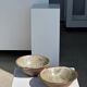 Duo of ceramic bowls interior glazed exterior matt raw earth