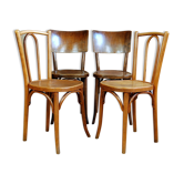 4 chaises bistrot baumann années 30