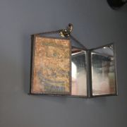Antique barber triptych mirror, Art Nouveau, circa 1900