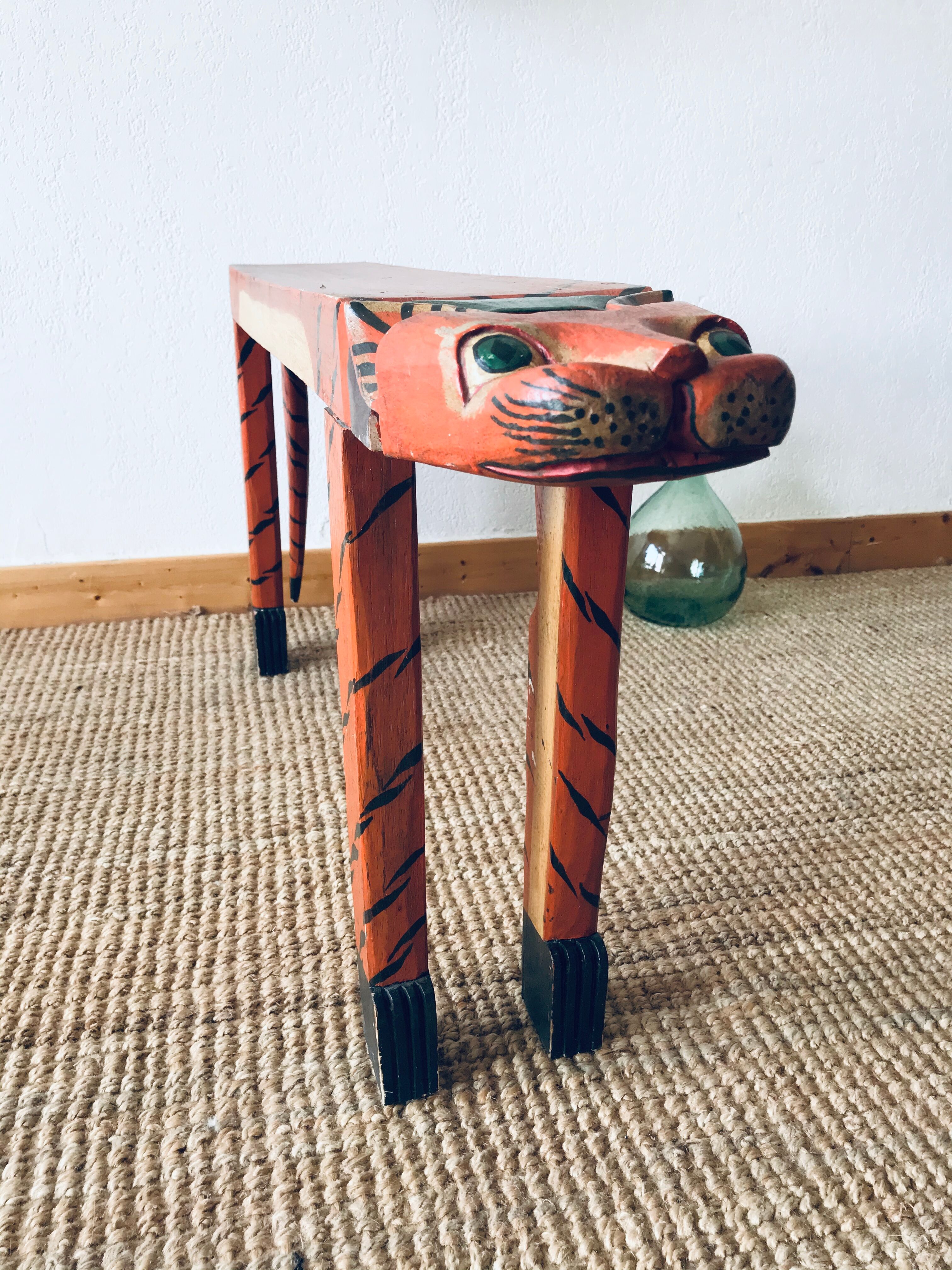 Wooden tiger bench