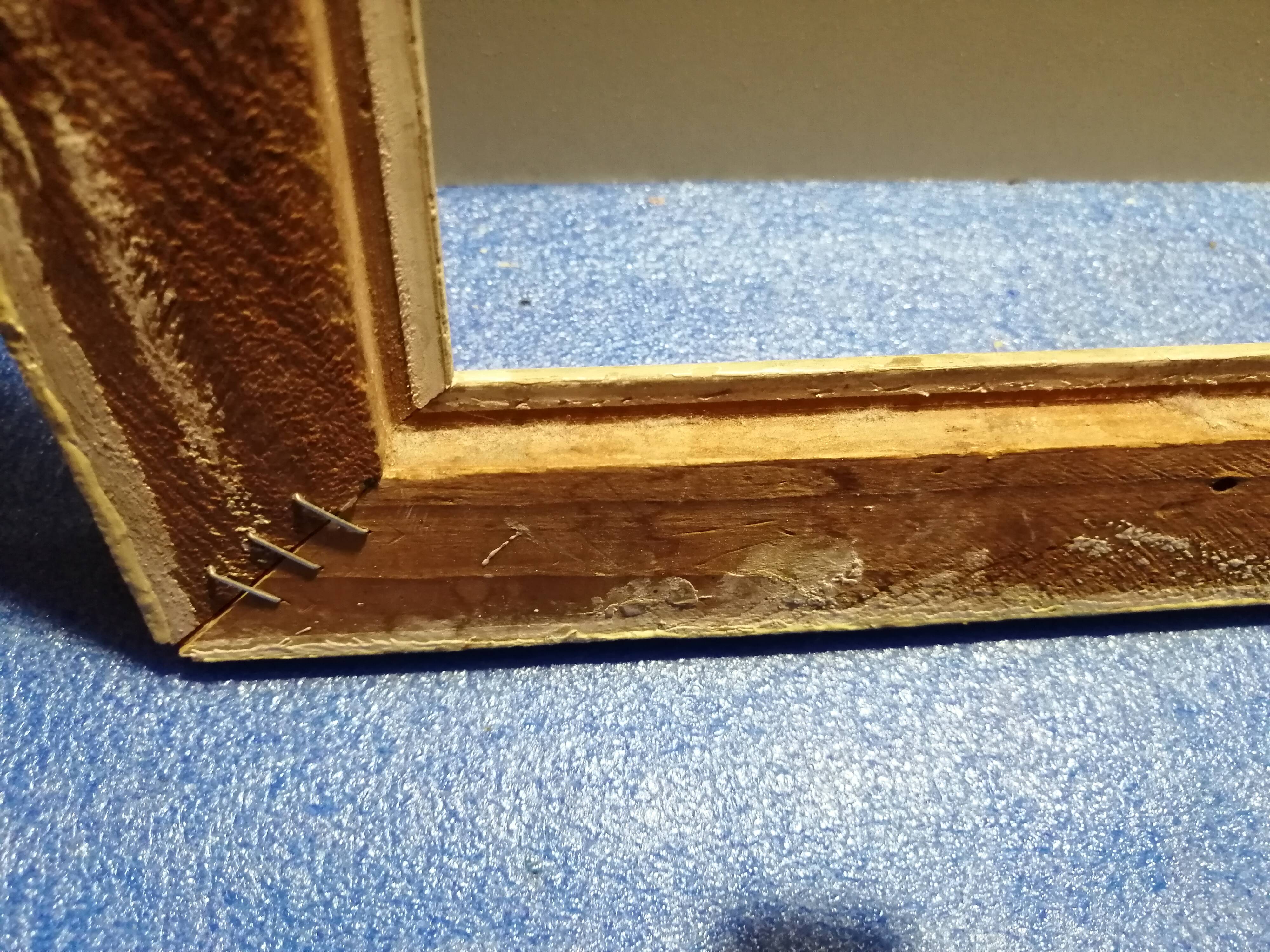 Old painted wooden frame