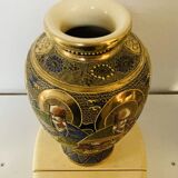 Baluster vases in polychrome earthenware, mid-20th century